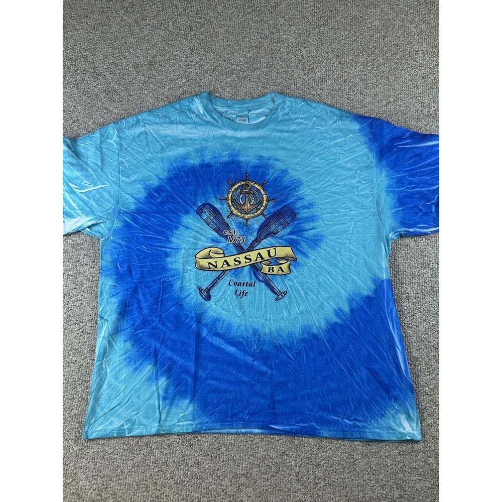 Nassau BA Coastal Life Est. 1973 Men's Tie Dye Tshirt Size 2XL Bahamas Beach